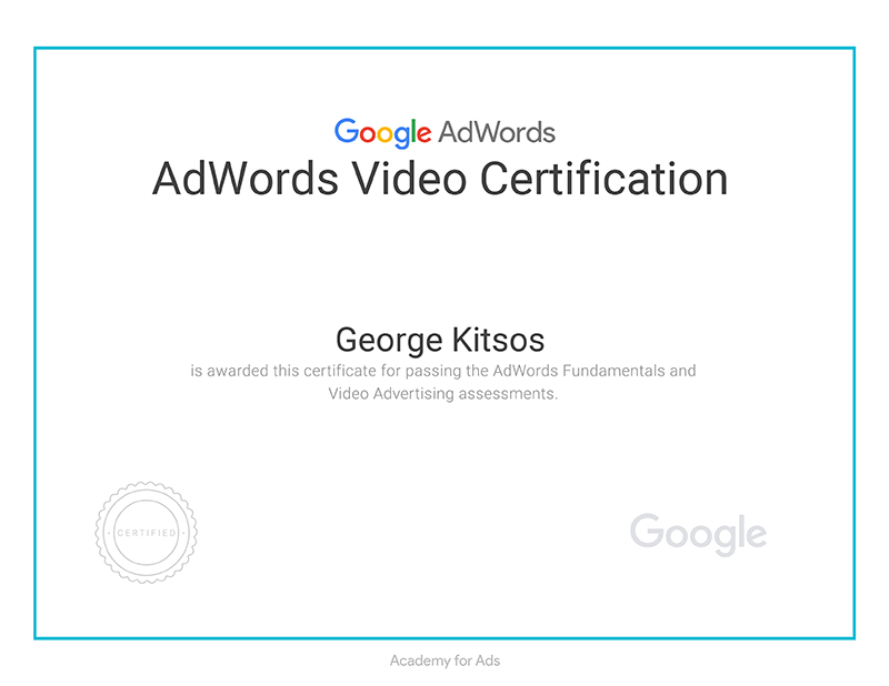 AdWords Video Certification